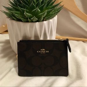 Coach Mini Skinny Id Case In Signature Canvas